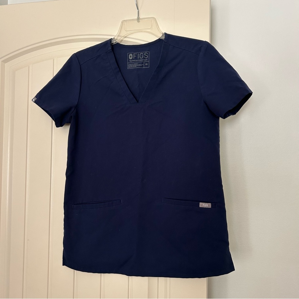 Figs Blue Scrub Top